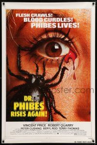 9w206 DR. PHIBES RISES AGAIN 1sh '72 Vincent Price, classic close up of a spider on a woman's face!