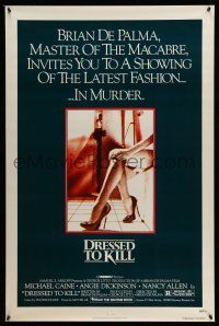 9w209 DRESSED TO KILL 1sh '80 Brian De Palma shows you the latest fashion in murder, sexy legs!