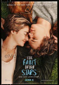 9w247 FAULT IN OUR STARS style A teaser DS 1sh '14 Shailene Woodley, Ansel Elgort, Laura Dern!