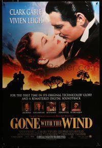 9w282 GONE WITH THE WIND advance 1sh R98 Clark Gable, Vivien Leigh & top cast, all-time classic!