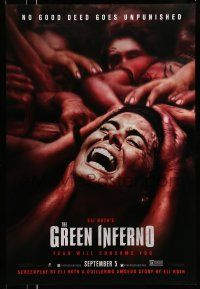 9w291 GREEN INFERNO teaser DS 1sh '13 Eli Roth jungle horror, no good deed goes unpunished!