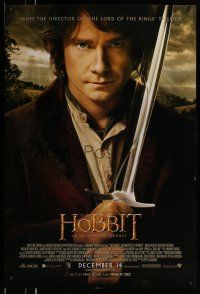 9w324 HOBBIT: AN UNEXPECTED JOURNEY int'l advance DS 1sh '12 great image of Martin Freeman as Bilbo!