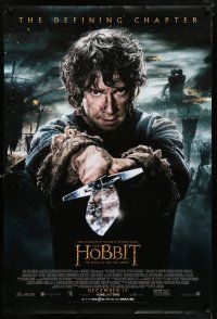 9w325 HOBBIT: THE BATTLE OF THE FIVE ARMIES advance DS 1sh '14 Martin Freeman as Bilbo Baggins!