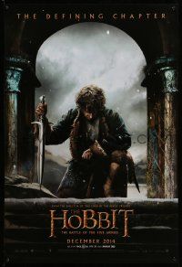9w327 HOBBIT: THE BATTLE OF THE FIVE ARMIES teaser DS 1sh '14 Martin Freeman as Bilbo Baggins!