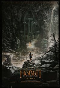 9w329 HOBBIT: THE DESOLATION OF SMAUG teaser DS 1sh '13 cool image of Bilbo outside Erebor!