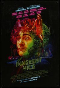 9w362 INHERENT VICE advance DS 1sh '14 Joaquin Phoenix, Brolin, Wilson, wild different artwork!