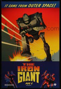 9w374 IRON GIANT advance DS 1sh '99 animated modern classic, cool cartoon robot artwork!
