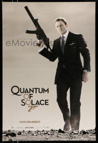 9w590 QUANTUM OF SOLACE teaser 1sh '08 Daniel Craig as Bond with silenced H&K UMP submachine gun
