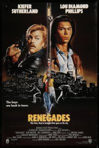 9w605 RENEGADES int'l 1sh '89 Keifer Sutherland & Lou Diamond Phillips in action!