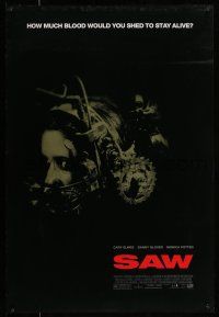 9w640 SAW DS 1sh '04 Cary Elwes, Danny Glover, Monica Potter, gory serial killer horror!