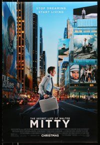 9w649 SECRET LIFE OF WALTER MITTY style C advance DS 1sh '13 image of Ben Stiller in city!