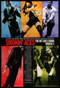 9w676 SMOKIN' ACES March advance DS 1sh '07 Ben Affleck, Jason Bateman, Ryan Reynolds, Alicia Keys!