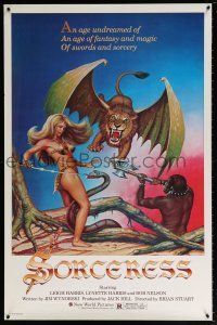 9w683 SORCERESS 1sh '82 sexy E. Carugati sword & sorcery flying lions fantasy art!