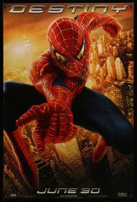 9w688 SPIDER-MAN 2 teaser 1sh '04 great image of Tobey Maguire in the title role, Destiny!