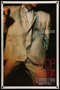 9w727 STOP MAKING SENSE 1sh '84 Jonathan Demme, Talking Heads, close-up of David Byrne's suit!