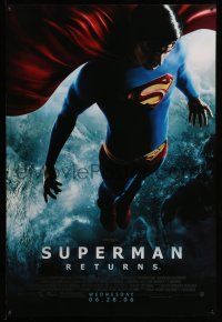 9w740 SUPERMAN RETURNS Wednesday advance DS 1sh '06 Bryan Singer, great image of Routh in space!