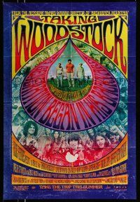 9w746 TAKING WOODSTOCK advance DS 1sh '09 Ang Lee, cool psychedelic design & art!