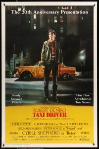 9w750 TAXI DRIVER 1sh R96 classic art of Robert De Niro by cab, directed by Martin Scorsese!