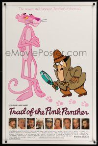 9w778 TRAIL OF THE PINK PANTHER 1sh '82 Peter Sellers, Blake Edwards, cool cartoon art!