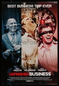 9w800 UNFINISHED BUSINESS style B advance DS 1sh '15 Vince Vaughn, Tom Wilkinson, Dave Franco!