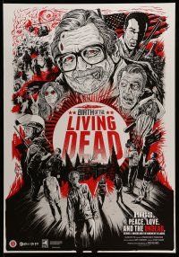 9w844 YEAR OF THE LIVING DEAD 1sh '13 wonderful art of George Romero & zombies by Gary Pullin!