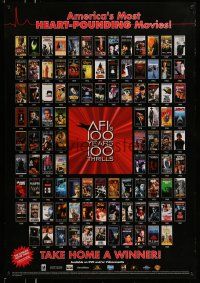9x350 AFI'S 100 YEARS 100 THRILLS 27x39 video poster '01 great images from many thrillers!
