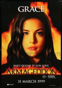 9x358 ARMAGEDDON 28x40 Australian video poster '98 sci-fi, Liv Tyler as Grace!