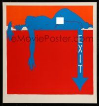 9x523 EXIT signed 26x28 art print '80s by artist C. Milder, sexy image, 20/250!