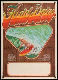 9x170 FLUID DRIVE Aust special poster '74 Scott Dittrich and Skip Smith, cool surfing artwork!