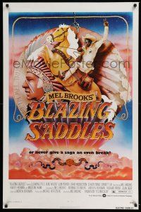 9x827 BLAZING SADDLES REPRODUCTION special '80s classic Mel Brooks western, Gene Wilder & Little!