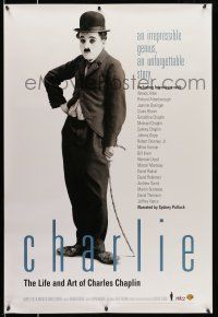 9x369 CHARLIE: THE LIFE & ART OF CHARLES CHAPLIN 27x40 video poster '03 image of Chaplin with cane