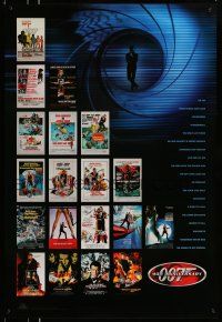 9x721 007 40TH ANNIVERSARY 27x40 commercial poster '02 cool images of most Bond movie one-sheets!