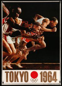 9x681 1964 SUMMER OLYMPICS 29x41 Japanese commercial poster '72 Summer Olympics, image of runners
