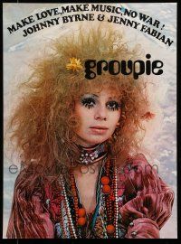 9x698 GROUPIE 22x29 Dutch commercial poster '69 Jenny Fabian's book, image of girl in wild make-up!