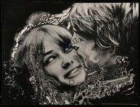 9x700 HIPPIES 24x32 Danish commercial poster '68 great portrait image of psychedelic couple!