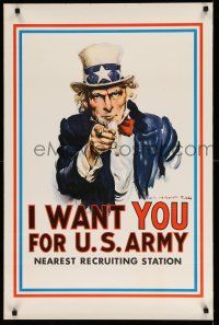 9x701 I WANT YOU FOR U.S. ARMY 23x35 commercial poster '60s Uncle Sam by James Montgomery Flagg!