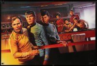 9x794 STAR TREK CREW 27x40 commercial poster '91 art of classic sci-fi cast on bridge!