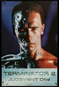 9x807 TERMINATOR 2 23x35 commercial poster '91 great image of cyborg Arnold Schwarzenegger!