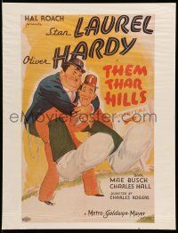 9x809 THEM THAR HILLS 19x25 commercial poster '78 great art of wacky Laurel & Hardy!