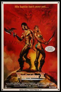 9x376 DEATHSTALKER 2 27x41 video poster '87 Boris Vallejo art of sexy nearly naked man & woman!
