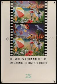 9x292 AMERICAN FILM MARKET 1991 24x36 film festival poster '91 great art by Jean-Francois Podevin!