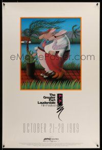 9x309 GREATER FORT LAUDERDALE FILM FESTIVAL 25x38 film festival poster '89 Terry Speer artwork!