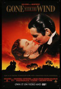 9x391 GONE WITH THE WIND 27x40 video poster R98 Clark Gable, Vivien Leigh, all time classic!