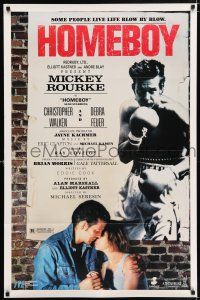 9x392 HOMEBOY 27x41 video poster '88 cool Casaro art of tough Mickey Rourke, Debra Feuer!