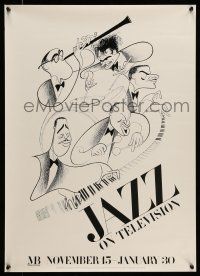 9x513 JAZZ ON TELEVISION 20x28 museum/art exhibition '85 art of musicians by Al Hirschfeld!