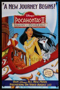 9x416 POCAHONTAS II: JOURNEY TO A NEW WORLD 26x40 video poster '98 great image on ship w/ cast!