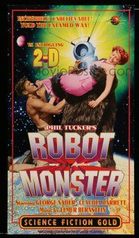 9x422 ROBOT MONSTER 13x23 video poster R98 worst movie ever, great wacky image by Tucker Johnston!