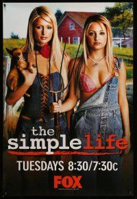 9x480 SIMPLE LIFE tv poster '03 Paris Hilton & Nicole Richie in overalls!