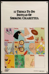 9x570 12 THINGS TO DO INSTEAD OF SMOKING CIGARETTES 25x38 special '76 Seymour Chwast artwork!