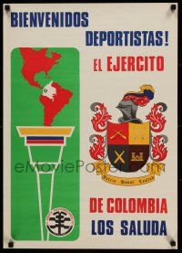 9x573 1971 PAN AMERICAN GAMES 20x28 Colombian special '71 cool art & crest, the Army welcomes you!
